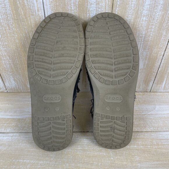 Crocs Santa Cruz Loafers Blue Canvas Triple Comfort Slip-On Men’s Size 12 - Picture 11 of 11